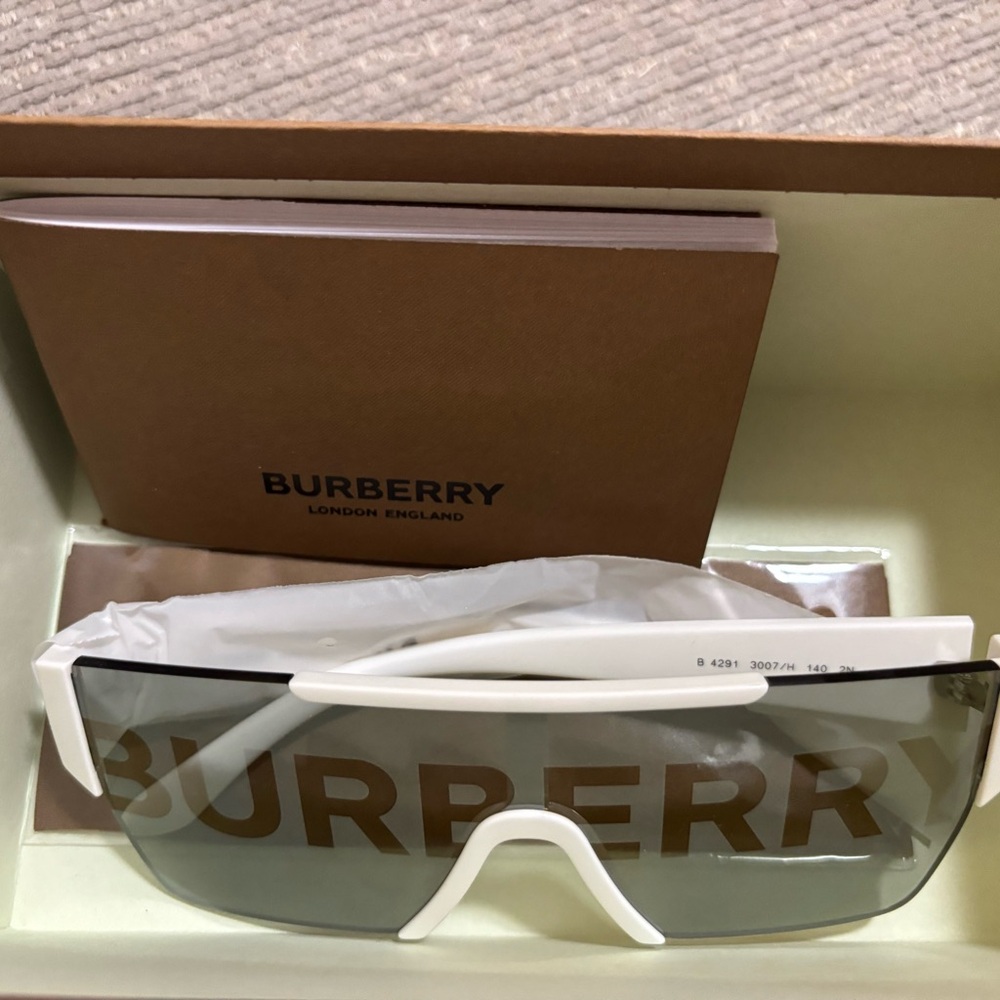 Burberry men’s white logo sunglasses